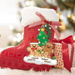 Personalized 1-8 Gingerbread Men Acrylic Ornament with Names Christmas Tree Decor Christmas Gift for Kids Family