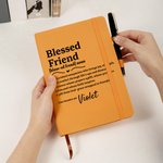 Henkilökohtainen siunattu ystävä Monivärinen A5 muistikirja, jossa on nimi ja vuoratut sivut Kirjaaminen lisävaruste Syntymäpäivä Uskonnollinen Kaste lahja kristityille
