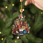 Personalized 2D Flat Electric Guitar Christmas Ornament with Name Christmas Gift for Guitarists Music Lovers