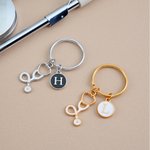 Estetoscopio Personalizado Diseño Bolsa Etiqueta Llavero con Inicial Charm Semana de la Enfermera Apreciación Cumpleaños Regalo para Médico Enfermera Personal Médico