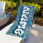 Personalized Hand-Painted Graffiti  Marine Life Pop Art Quick Dry Beach Towel with Name Travel Essential Beach Party Birthday Gift for Famliy Friend