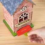 Porte-sachets de thé en bois en forme de maison avec nom Décoration de table Cadeau de pendaison de crémaillère pour les amateurs de thé