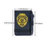 Gepersonaliseerd PU lederen Sheriff ster politie schild wetshandhaving notitieblok met teksten en pen verjaardag afstuderen pensioen Gift voor politieagenten