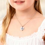 Gepersonaliseerd kruis en geboortesteen Pedant hart-vorm Dainty ketting met gegraveerde tekst Verjaardag Verjaardag Doop cadeau voor kinderen vrouwen