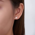 Personalised Minimalist Airplane Shape Earrings with Text Anniversary Birthday  Gift for Flight Attendants Travel Enthusiasts