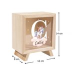 Hucha de madera transparente personalizada con animales del bosque nombre e iniciales regalo de cumpleaños y Día del Niño para niños y niñas