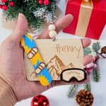 Personalized Wooden Ski-Themed Ornament with Name and Year Christmas Tree Decor Christmas Gift for Ski Enthusiasts
