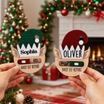 Personalized Daily Elf Report Christmas Ornament Fridge Magnet with Name Toggle to Naught or Nice Christmas Gift for Kids