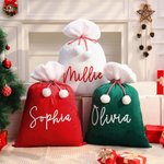 Personalised Soft Drawstring Pompom Large Capacity Christmas Gift Bag with Name Christmas Gift for Kids Family