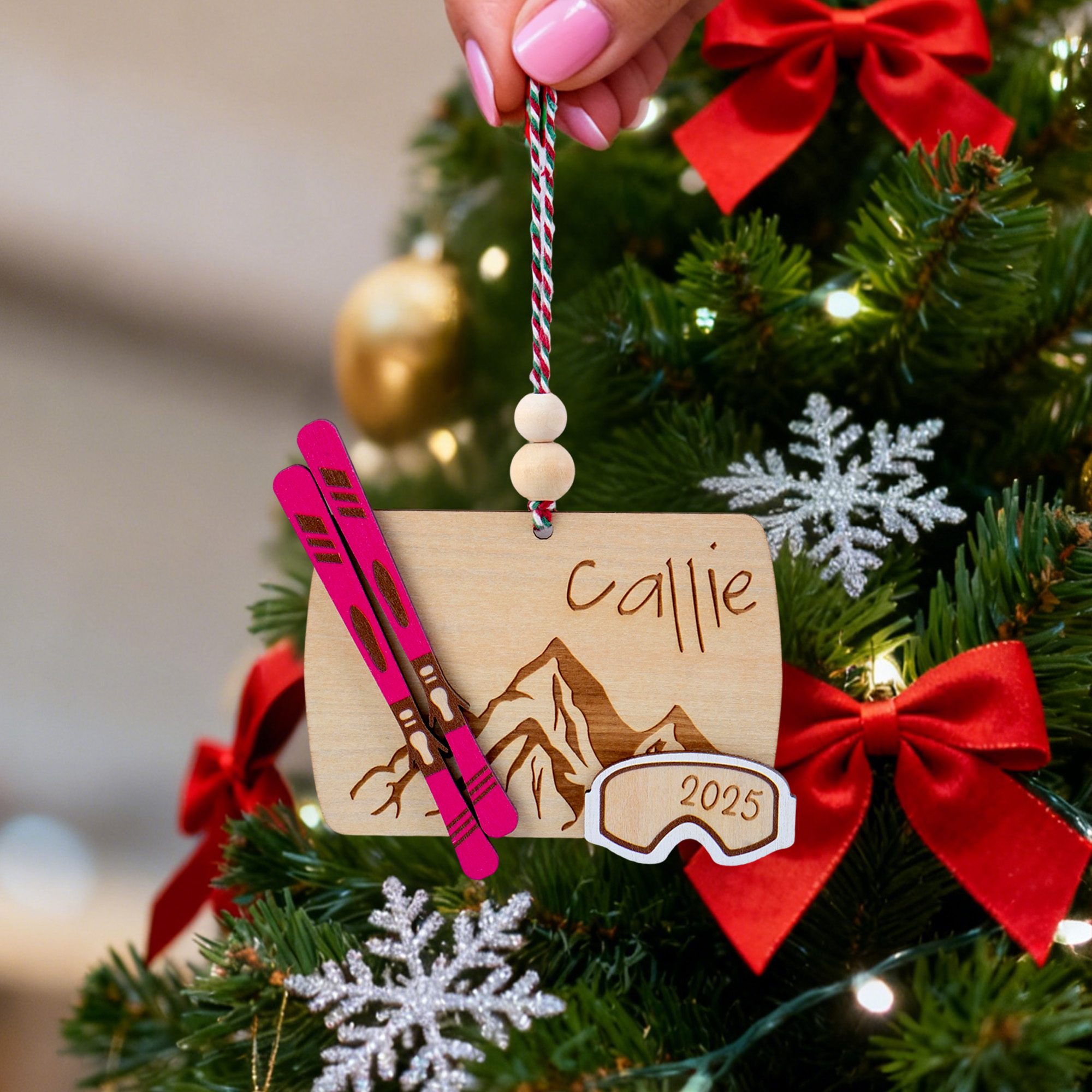 Décoration Sapin Ski Personnalisée | Prénom & Année - Callie FR