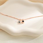 Personalized Photo Projection Necklace with Paw Print Engraved Pet Loss Memorial Jewelry Birthday Gift for Pet Lovers Owners