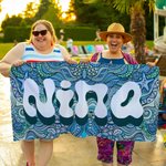 Personalized Hand-Painted Graffiti  Marine Life Pop Art Quick Dry Beach Towel with Name Travel Essential Beach Party Birthday Gift for Famliy Friend