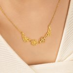 Personnalisé 1-3 Fleurs de naissance Aile d'ange Collier délicat Mémorial Anniversaire Cadeau de Noël pour les femmes