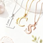 Personalized Simple Initial Name Combination Necklace Jewellery Graduation Birthday Anniversary Gift for Women
