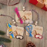 Personalized Wooden Ski-Themed Ornament with Name and Year Christmas Tree Decor Christmas Gift for Ski Enthusiasts
