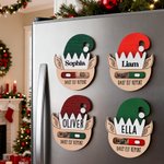 Personalized Daily Elf Report Christmas Ornament Fridge Magnet with Name Toggle to Naught or Nice Christmas Gift for Kids