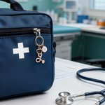 Estetoscopio Personalizado Diseño Bolsa Etiqueta Llavero con Inicial Charm Semana de la Enfermera Apreciación Cumpleaños Regalo para Médico Enfermera Personal Médico