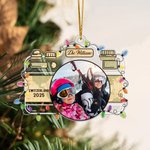 Personalized Christmas Light Camera Photo Acrylic Ornament with Name Text and Year Home Decor Christmas Gift for Family Friends
