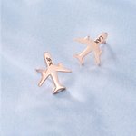 Personalised Minimalist Airplane Shape Earrings with Text Anniversary Birthday  Gift for Flight Attendants Travel Enthusiasts