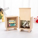Coquette Bow Star School Bus Pencil Design Wooden Money Box with Name Back to School Gift for Kids (Boîte à crayons en bois avec nom)