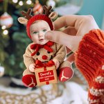 Ornamento acrilico personalizzato con il volto del bambino con nome e anno Decorazione per la casa Regalo di Natale per bambini