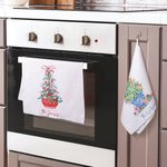 Personalized Chinoiserie Christmas Tree Design Soft Waffle Tea Towel with Text Christmas Anniversary Gift for Family Friends