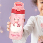 Personalised Multicolor Cartoon Dinosaur 12 oz Kid's Water Bottle with Name Birthday Christmas Gift for Boys Girls