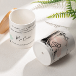 Personalized Classic Winnie the Pooh Ceramic Plant Pot with Bamboo Base and Text Classroom Decor Teacher's Day Birthday Gift for Teacher