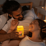 Personalized Cartoon Hugging Couple Flameless LED Battery Candle with Name Valentine's Day Anniversary Gift for Couple