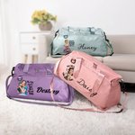 Personalizada Vintage Feminism Bolsa de viaje con varios compartimentos, nombre y correa para el hombro Accesorios de viaje Regalo de cumpleaños para mujer