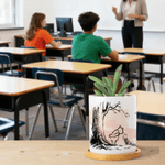 Personalized Classic Winnie the Pooh Ceramic Plant Pot with Bamboo Base and Text Classroom Decor Teacher's Day Birthday Gift for Teacher
