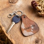 Gepersonaliseerde Western Cowboy bruin bont Textuur afdrukken sleutelhanger met naam en initiaal Dagelijks gebruik Verjaardag Graduate Gift voor boeren Highland Cow liefhebbers
