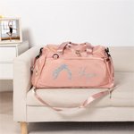 Personalized Pilates Silhouette Multi-Compartment Waterproof Oxford Travel Bag with Name and Shoulder Strap Birthday Gift for Pilates Lover