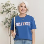 Personalized Multicolor Appliqué Flower Soft T-shirt Sweatshirt Hoodie with Embroidered Name Mother's Day Birthday Christmas Gift Mom Grandma