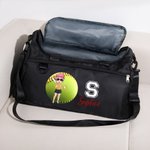 Personalized Cartoon Character Basketball Baseball Waterproof Large Travel Duffel Bag with Name and Initial Birthday Gift for Mom Sports Lovers