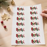Etichette regalo personalizzate impermeabili con nome e design di Babbo Natale e renna per decorazioni natalizie per famiglia e amici