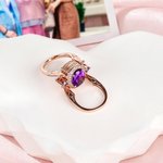 Personalized Double-Sided Birthstones Ring with Engraved Text Birthday Anniversary Engagement Gift for Women