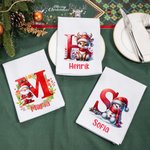 Personlig och praktisk julservett i 100 procent bomull med namn perfekt som julborddekoration och julklapp för barn familj och vänner