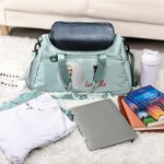 Personalized Cartoon Character Basketball Baseball Waterproof Large Travel Duffel Bag with Name and Initial Birthday Gift for Mom Sports Lovers