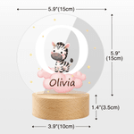Personalized Dreamy Star Cloud Multiple Animals Initial LED Night Light with Name and Wooden Base Room Decor Birthday Christmas Gift for Babies Kids