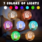 Personalized Dreamy Star Cloud Multiple Animals Initial LED Night Light with Name and Wooden Base Room Decor Birthday Christmas Gift for Babies Kids