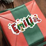 Etichette regalo personalizzate impermeabili con nome e design di Babbo Natale e renna per decorazioni natalizie per famiglia e amici