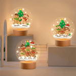 Personalized 1-8 Gingerbread Men Acrylic LED Night Light with Name and Wooden Base Room Decor Christmas Gift for Kids