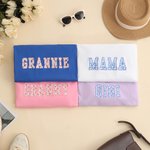 Personalized Multicolor Appliqué Flower Soft T-shirt Sweatshirt Hoodie with Embroidered Name Mother's Day Birthday Christmas Gift Mom Grandma