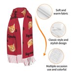 Personalized Dog Cat Face Photo Multicolour Soft Warm Scarf with Name Daily Wear Winter Birthday Christmas Gift for Pet Lovers