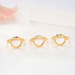 Personalized 1-10 Family Birthstones Reunion Circle Ring Dainty Jewelry Engagement Bridal Shower Mother's Day Christmas Gift for Mom Wife