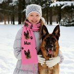 Personalized Dog Cat Face Photo Multicolour Soft Warm Scarf with Name Daily Wear Winter Birthday Christmas Gift for Pet Lovers