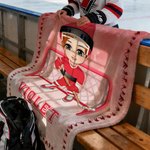 Personalised Cartoon Character Soft Throw Blanket with Name Home Decor Birthday Christmas Birthday Game Gift for Ice Hockey Players  Lovers