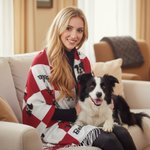 Personalized Dog Cat Face Photo Multicolour Soft Warm Scarf with Name Daily Wear Winter Birthday Christmas Gift for Pet Lovers