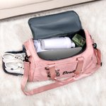 Personalizada Vintage Feminism Bolsa de viaje con varios compartimentos, nombre y correa para el hombro Accesorios de viaje Regalo de cumpleaños para mujer